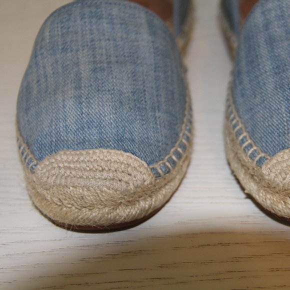 Michael Kors Margie Closed Toe Washed Denim tie-up Espadrille 7M - Picture 7 of 7